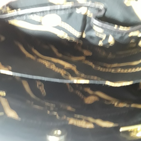 Anne Klein Black Leather Look Handbag Purse Chain - Picture 5 of 5